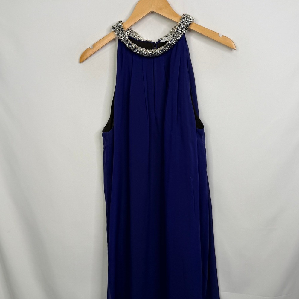 Diane von Furstenberg DVF Lainey Embellished Silk Halter Dress Royal Blue - Picture 10 of 11